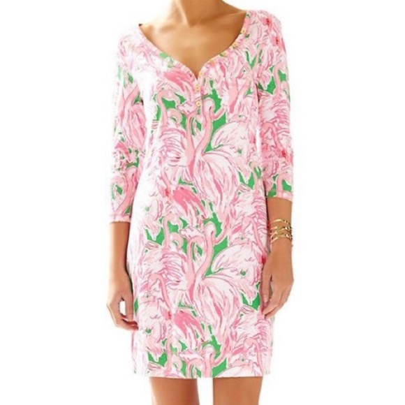 Lilly Pulitzer Dresses & Skirts - Lilly Pulitzer Palmetto T-Shirt Style Dress with Flamingo Pattern